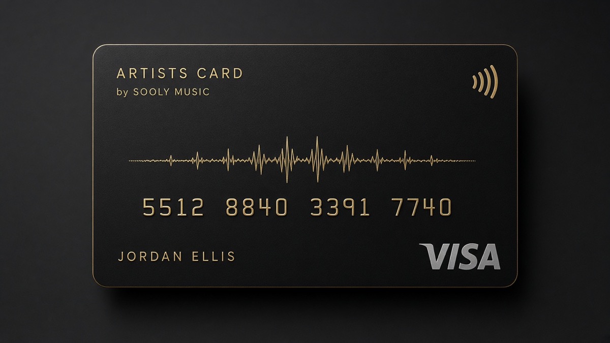 ARTISTS CARD by SOOLY MUSIC Visa card — sample holder Jordan Ellis