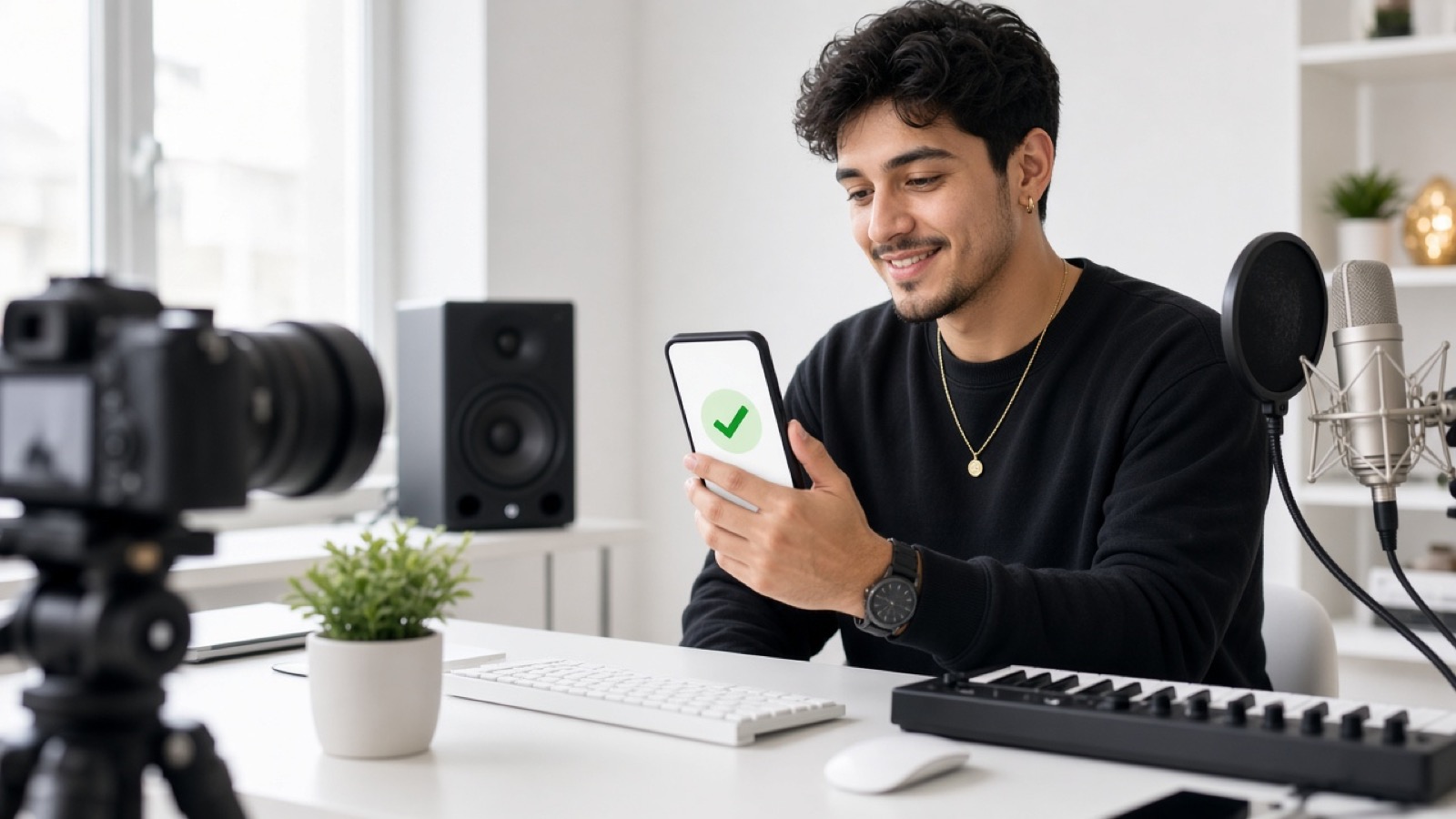 Creator reviewing an instant multi-currency payout on their phone
